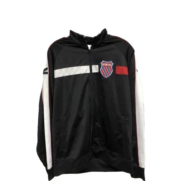 Vintage K Swiss Men’s Medium kswiss Stripes Full Zip Warm-Up Track Jacket - Picture 1 of 6